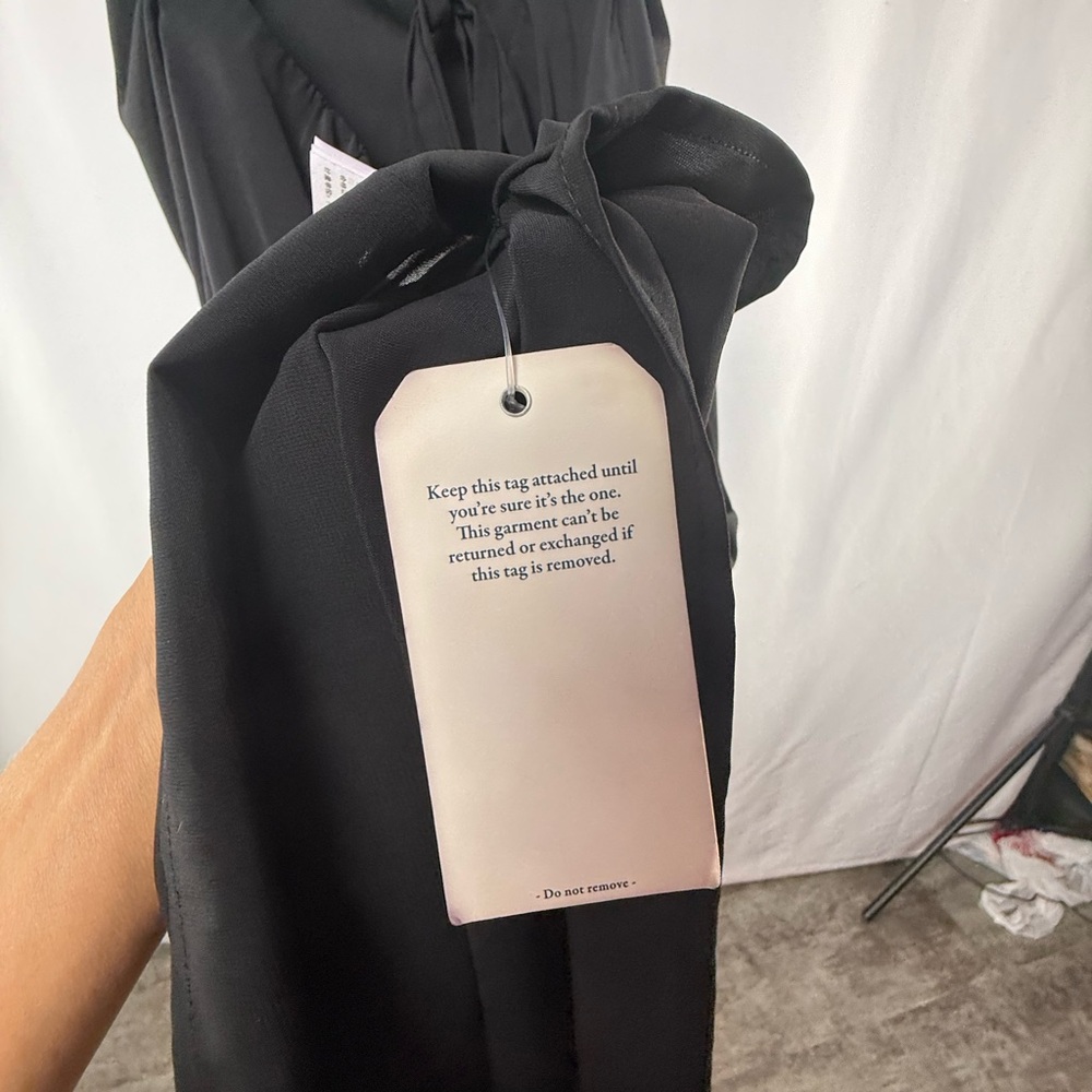 NWT Abercrombie & Fitch‎ Criss Cross Back Midi Dress in Black Size Large - Picture 8 of 11